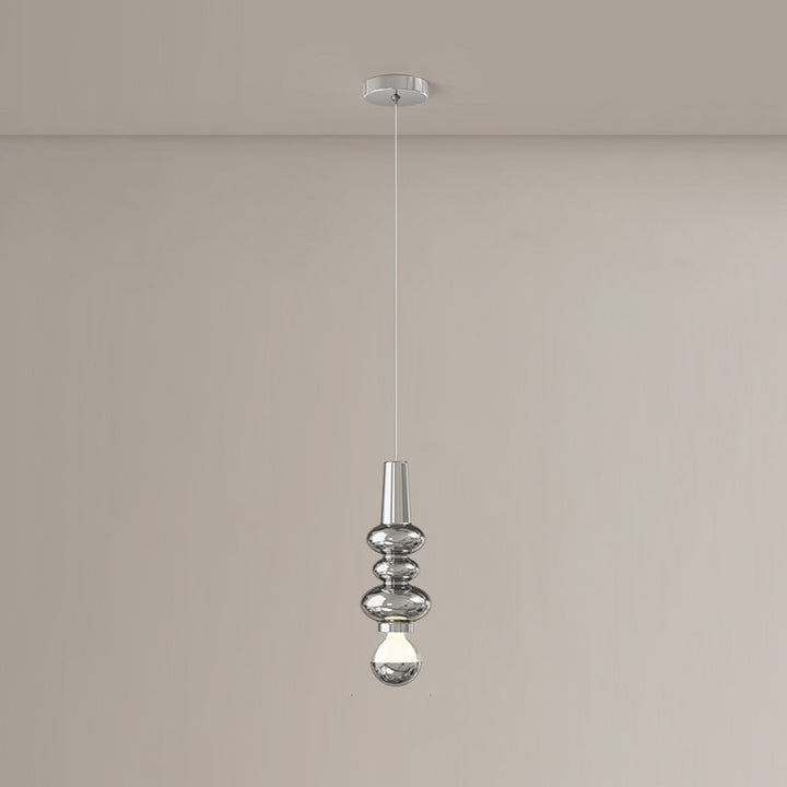 Lampe suspendue LED design potiron en fer crème scandinave contemporain pour chambre 