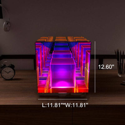 Moderne Rubik's Cube LED-Tischlampe aus Acryl 