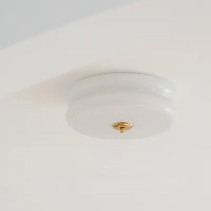 Luz de techo LED empotrada redonda de hierro y vidrio minimalista moderna para sala de estar 