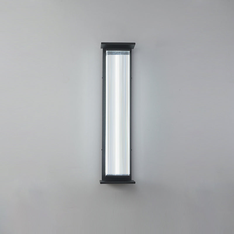 Applique murale LED en acier inoxydable acrylique rectangulaire étanche minimaliste moderne pour patio extérieur 