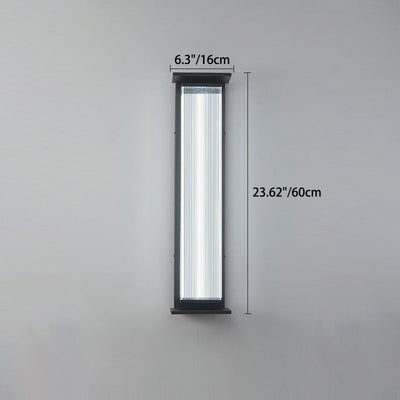 Applique murale LED en acier inoxydable acrylique rectangulaire étanche minimaliste moderne pour patio extérieur 
