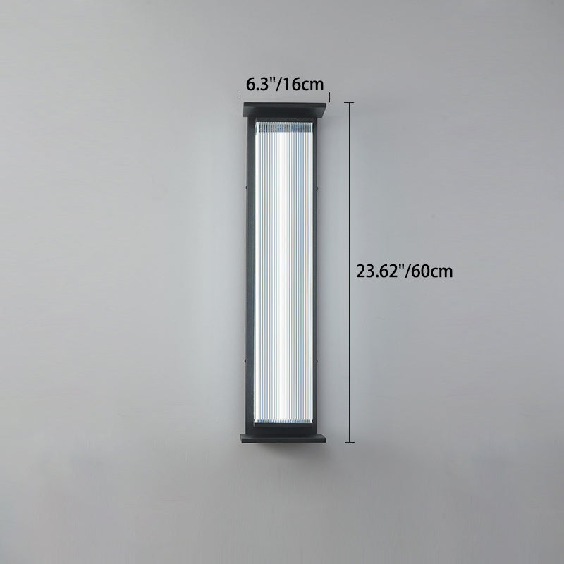 Applique murale LED en acier inoxydable acrylique rectangulaire étanche minimaliste moderne pour patio extérieur 