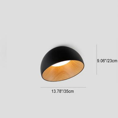 Minimalistische LED-Deckenleuchte mit Holzschale aus Eisen 