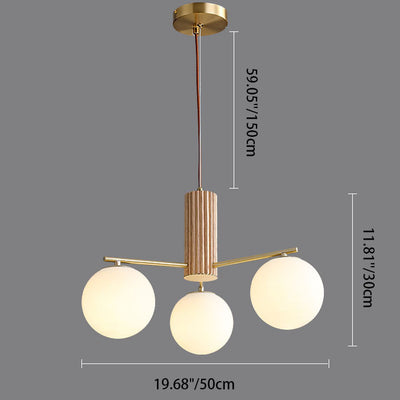 Modern Creative Minimalist Copper Glass Sphere 3/5-Light Chandelier