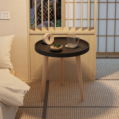 Table d'appoint ronde en bois PP PVC scandinave contemporaine 1/2 niveau pour salon 