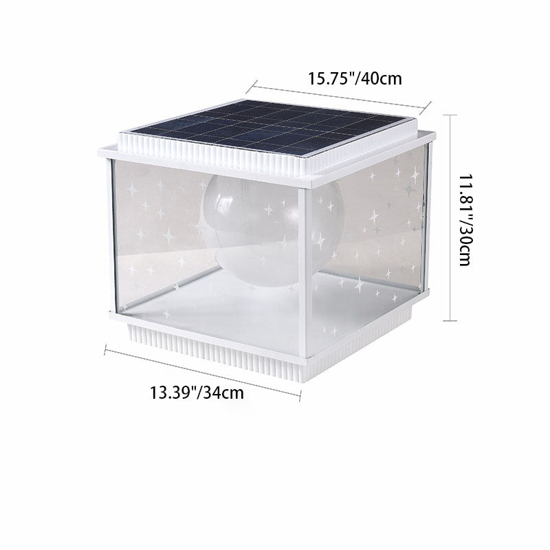 Moderne Schlichtheit Aluminiumlegierung Glas Quadratische Kugel LED Außenlandschaftsleuchte für den Garten 