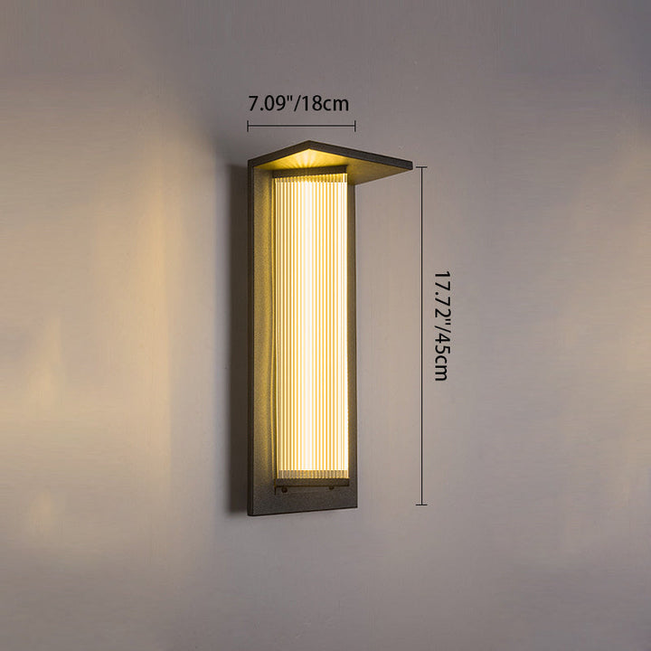 Zeitgenössische Einfachheit Edelstahl Acryl Schatten LED Wasserdichte Wand Leuchte Lampe Für Outdoor Terrasse 
