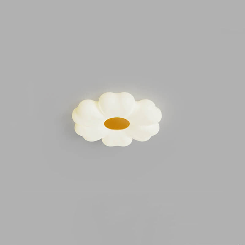 Contemporary Creative Flower Shape PE Iron LED Flush Mount Ceiling Light for Bedroom