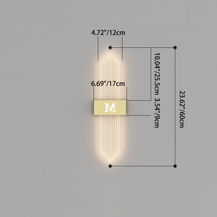 Applique murale LED moderne de luxe en fer acrylique elliptique pour salon 