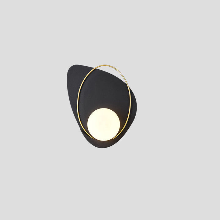 Lámpara de Aplique de Pared de 1 Luz con Pantalla Redonda de Hierro Geométrico Art Deco Moderno para Sala de Estar 