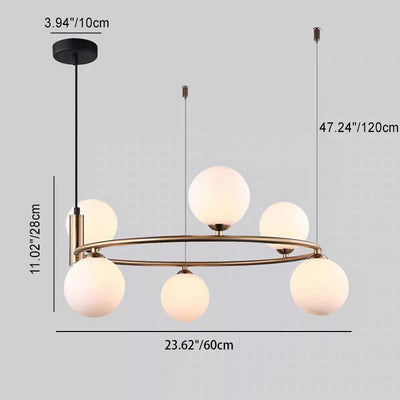 Cercle créatif contemporain en fer et verre avec 4/6 lumières pour salon 