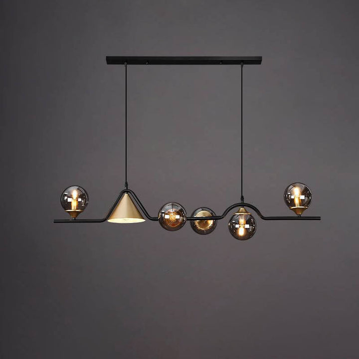 Contemporary Creative Glass Long Ball 4/5/6-Light Island Light Chandelier For Dining Room