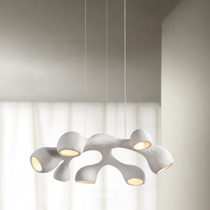 Lustre contemporain scandinave en polystyrène haute densité 3/7 lumières pour salon 
