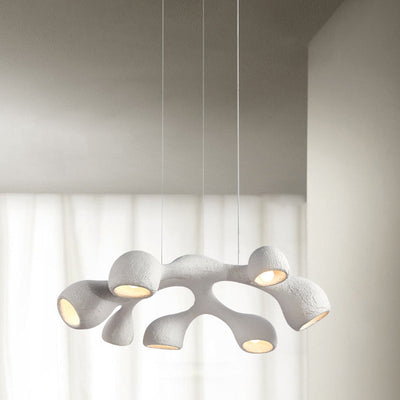 Contemporary Scandinavian Branch High Density Polystyrene 3/7 Light Chandelier For Living Room