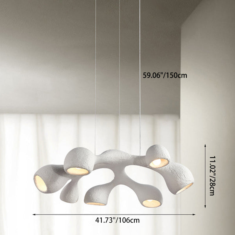 Lustre contemporain scandinave en polystyrène haute densité 3/7 lumières pour salon 