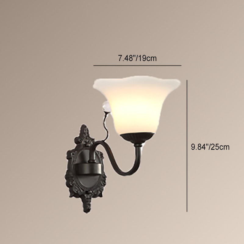Skandinavische moderne minimalistische Blumenglas-Hardware 1-Licht-Wandleuchte 