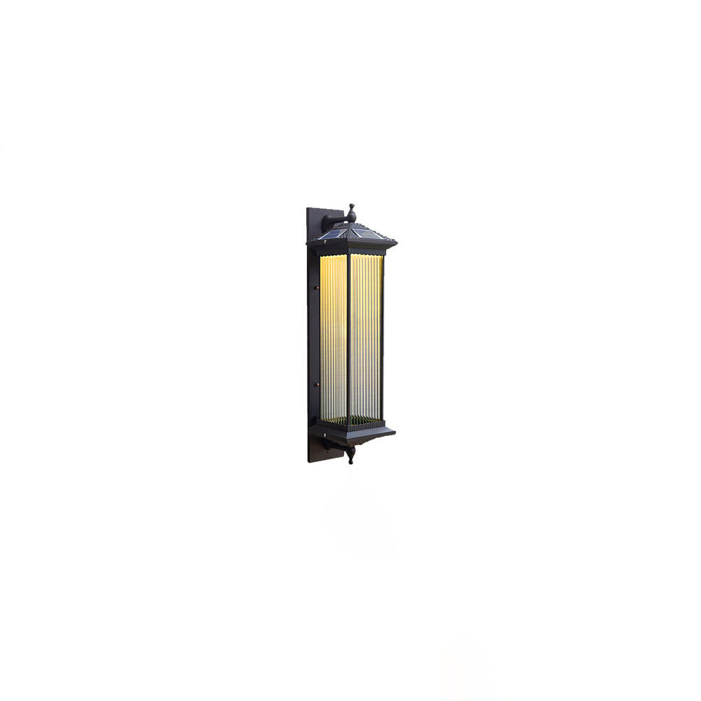 Applique murale extérieure contemporaine en aluminium et verre cuboïde 1 lumière étanche à l&