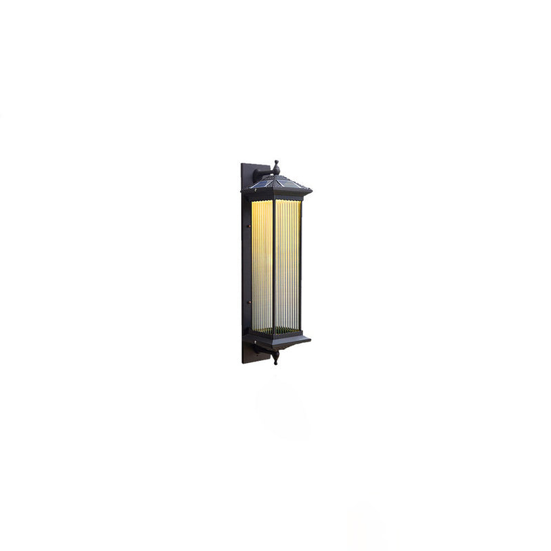 Zeitgenössische Einfachheit Solar Wasserdichte Aluminium Glas Quader 1-Licht Außen Wand Leuchte Lampe Für Garten 