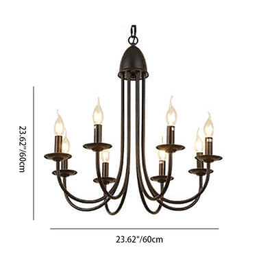 Modern Nordic Minimalist Wrought Iron Curved 6/8-Light Chandelier