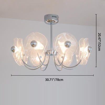 Zeitgenössischer Luxus-Lotus-Acryl-Aluminium-LED-Kronleuchter für Wohnzimmer 