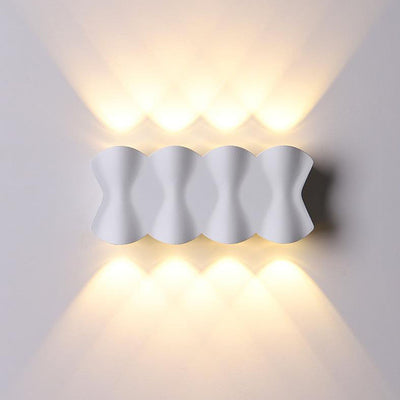 Lámpara Aplique de Pared Exterior LED de Aluminio en Forma de Onda Rectangular de Simplicidad Moderna para Patio Exterior 