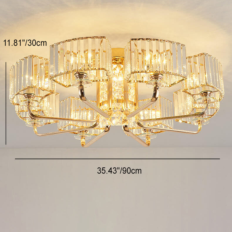 Modern Light Luxury Crystal 6/8/10/12- Light Flush Mount Ceiling Light