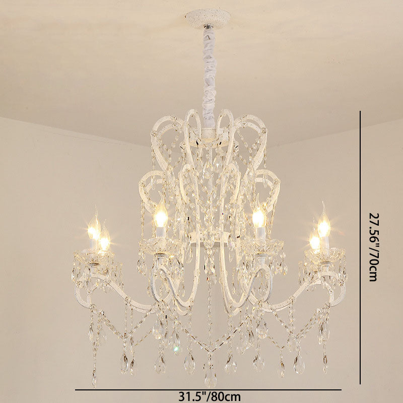 Moderne minimalistische Zweig Kerzenständer Kristall Eisen Glas 4/6/8 Licht Kronleuchter für Wohnzimmer 