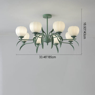 Contemporary Creative Iron Glass Flower Shape 3/6/8/10-Light Chandelier For Living Room