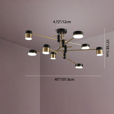 Moderne minimalistische Zylinder Eisen Acryl 4/6/8 Licht Kronleuchter für Wohnzimmer 