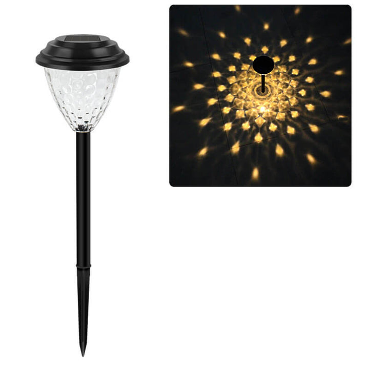 Luz LED para Paisaje Exterior con Inserto de Suelo de Plástico en Forma de Cono Impermeable Solar 