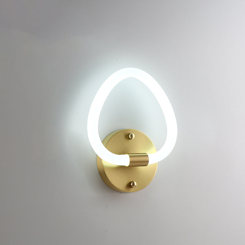 Zeitgenössische kreative Messing Acryl Runde Oval Figur Sechs Acht Brief LED Wandleuchte Lampe für Flur 