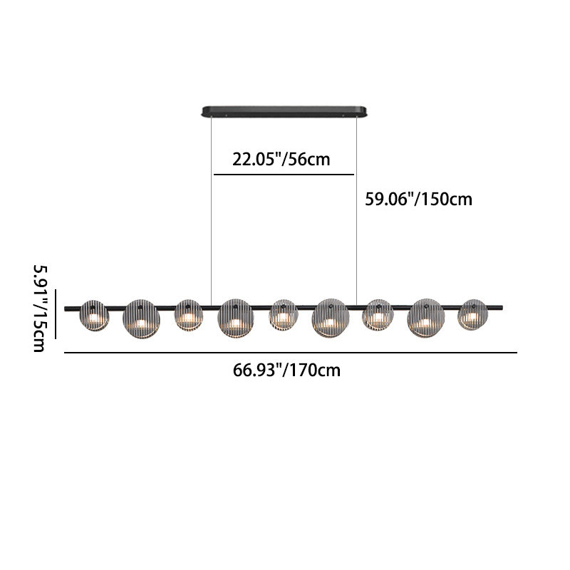 Moderne minimalistische Edelstahl vertikale Korn Glasscheibe LED Insel Licht Kronleuchter für Unterhaltungsraum 