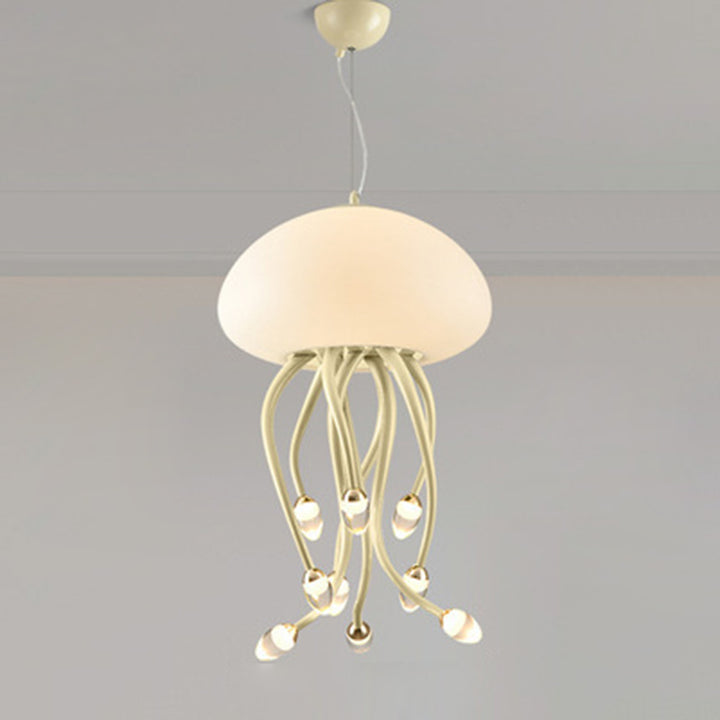 Contemporary Nordic Jellyfish Iron Acrylic LED Chandeliers For Bedroom