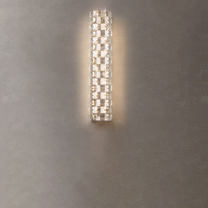 Applique murale LED en cristal rectangulaire en acier inoxydable de luxe moderne pour chambre 