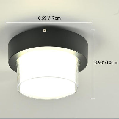 Modern Minimalist Die-Cast Aluminum Square Round Outdoor LED Flush Mount Ceiling Light