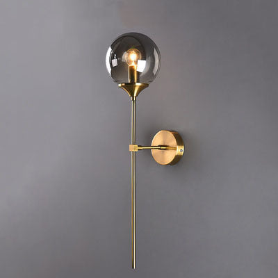 Applique murale contemporaine en fer rond avec verre à 1 lumière pour salon 