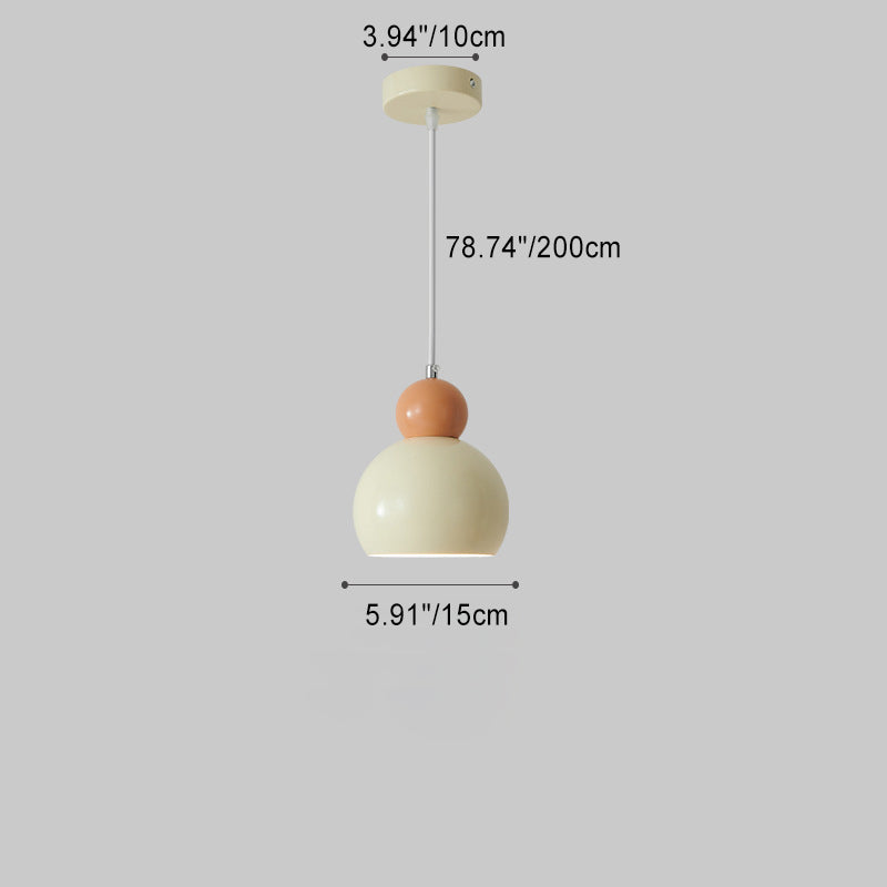 Lustre suspendu contemporain créatif en dôme rond en fer à 1 lumière pour salon 