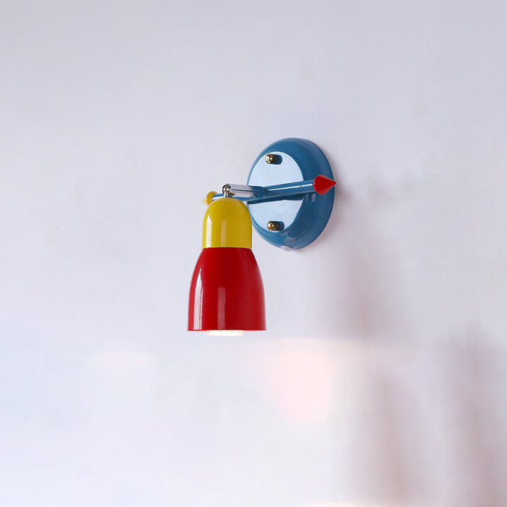 Aplique de pared con brazo oscilante de hierro creativo contemporáneo de 1 luz para dormitorio 