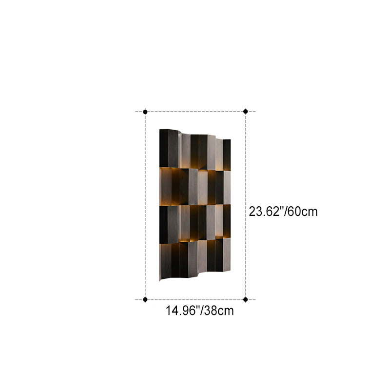 Applique murale LED rectangulaire en aluminium étanche rétro contemporain pour patio extérieur 
