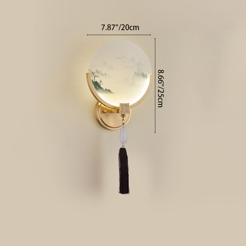 Modern Transitional Round Fawn All Copper Glass Silicone LED Wall Sconce Lamp For Living Room