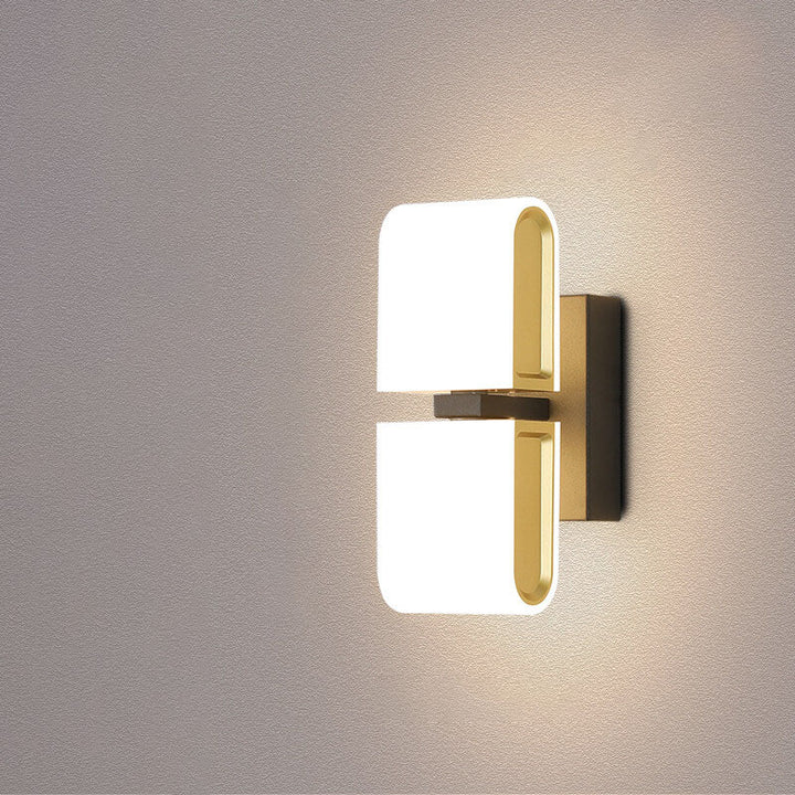 Moderne minimalistische runde LED-Wandleuchte aus Zinklegierung, drehbar 