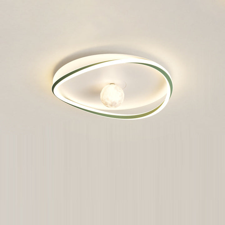 Moderne minimalistische Kreisring Eisen Acryl Aluminium LED Unterputz Deckenleuchte für Schlafzimmer 