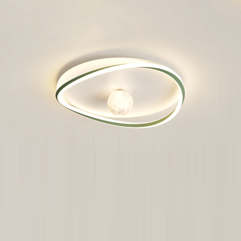 Moderne minimalistische Kreisring Eisen Acryl Aluminium LED Unterputz Deckenleuchte für Schlafzimmer 