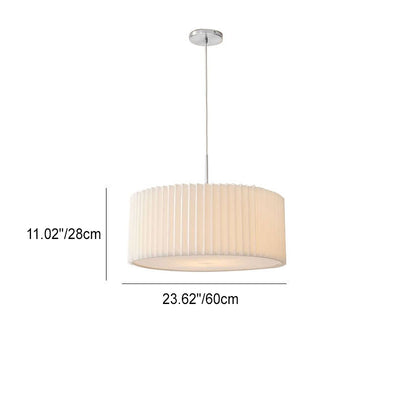 Nordic Minimalist Pleated PVC Fabric Drum Cone 1-Light Pendant Light