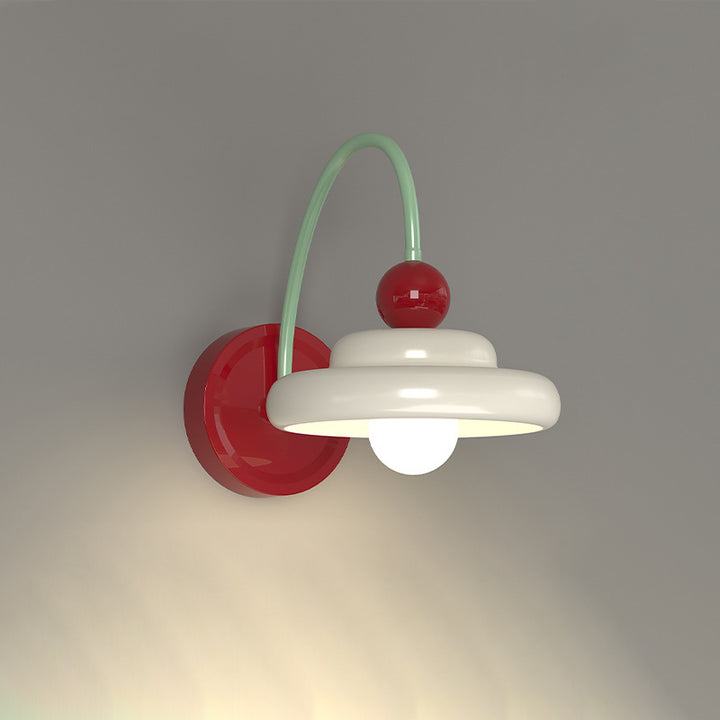 Moderne Einfachheit Runde Eisen Metall 1-Licht Wandleuchte Lampe für Schlafzimmer 