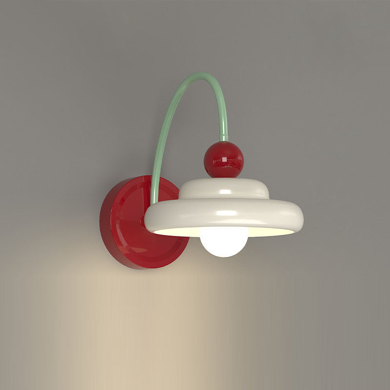 Lámpara de Aplique de Pared de 1 Luz de Vidrio de Hierro Esférico Minimalista Moderno para Dormitorio 