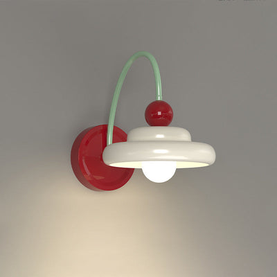 Zeitgenössische kreative Kegel Doppelschicht Scheibe Eisen Glas 1-Licht Wandleuchte Lampe für Wohnzimmer 