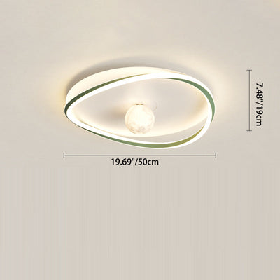 Moderne minimalistische Kreisring Eisen Acryl Aluminium LED Unterputz Deckenleuchte für Schlafzimmer 