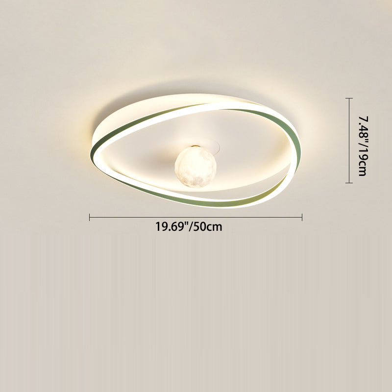 Moderne minimalistische Kreisring Eisen Acryl Aluminium LED Unterputz Deckenleuchte für Schlafzimmer 