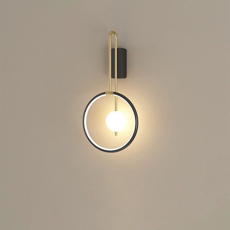 Applique Murale à LED en Aluminium Cercle Anneau Bande de Silicone Simplicité Moderne pour Salon 